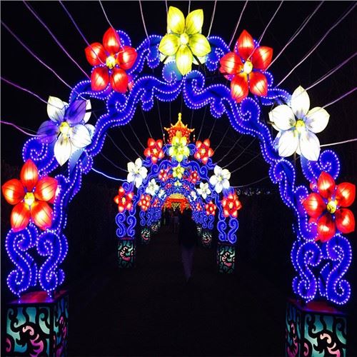 Park im Freien führte Seidenblumen-Laterne des chinesischen Neujahrsfests zum Verkauf